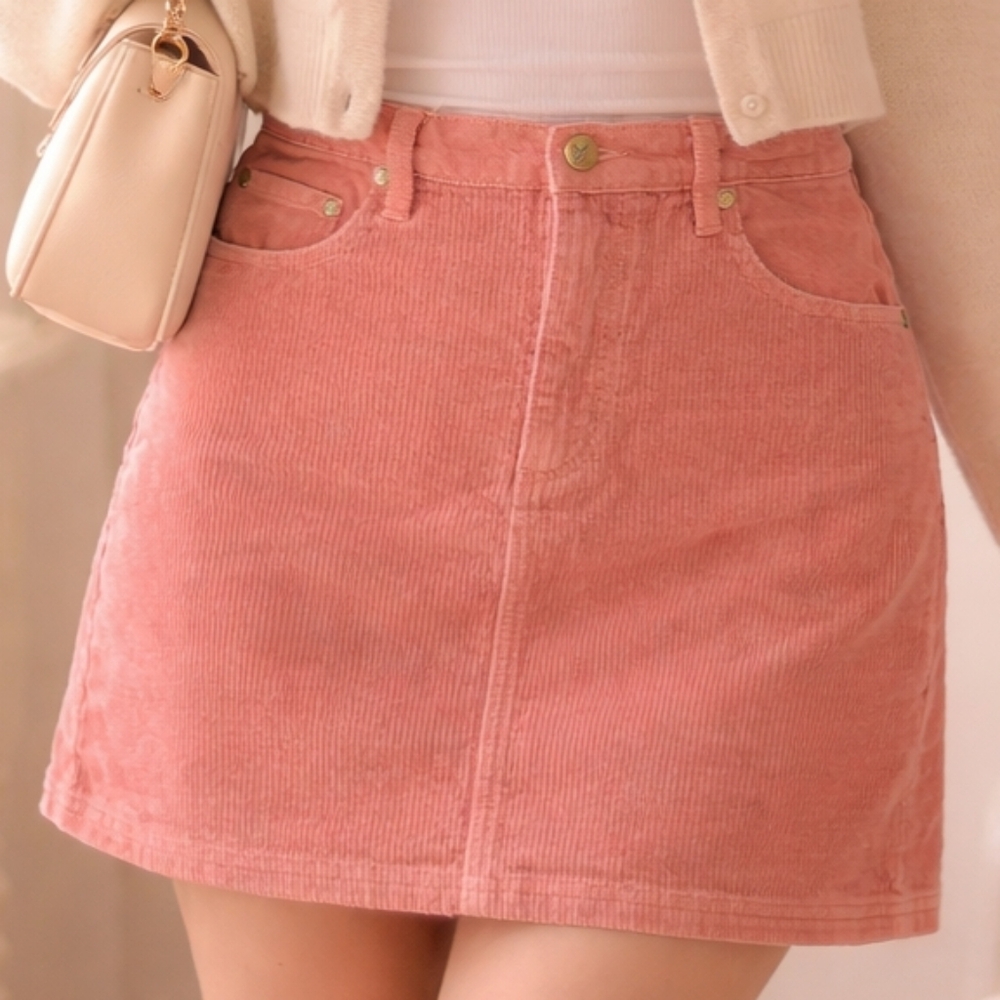 XSmall MP|D Corduroy Skirt Soft Coquette Peach 70's Light Academia